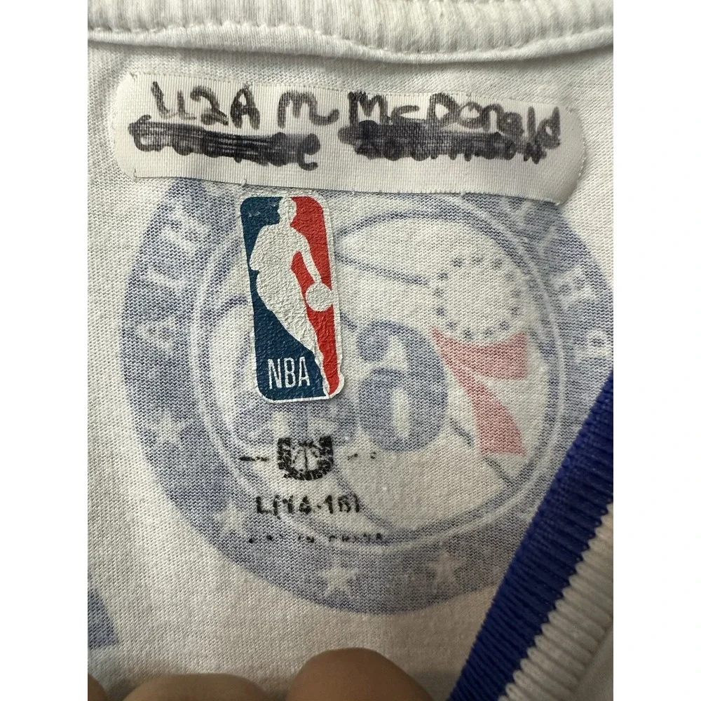 Philadelphia 76ers Shirt Youth L 14-16 All Over Print PHILA NBA Icer Brands Tee